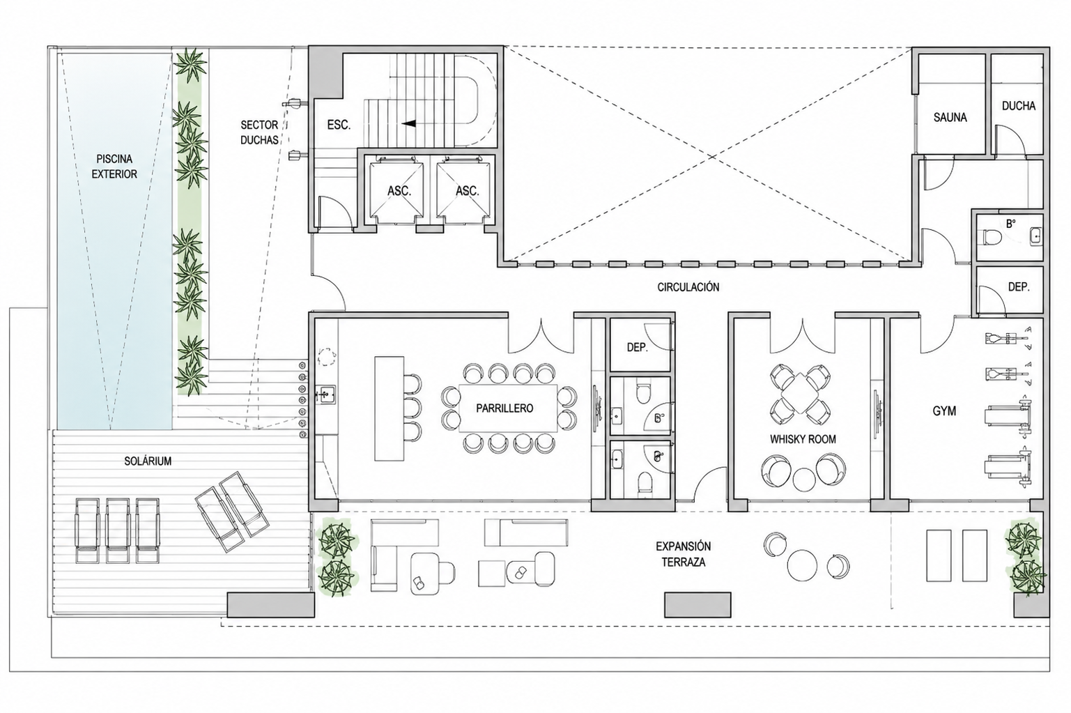 Plano rooftop de MET Del Sol