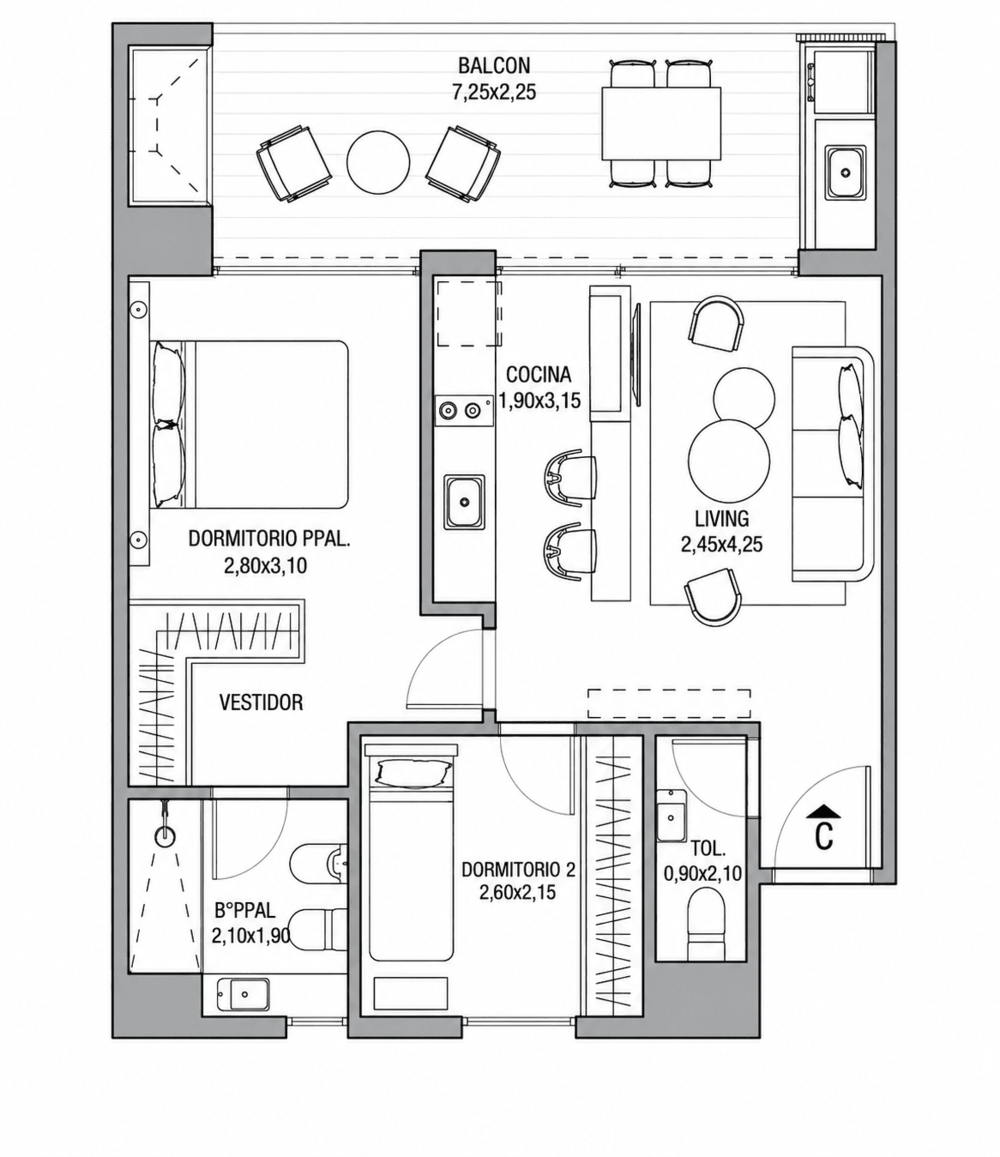 Plano de departamento smart Blu
